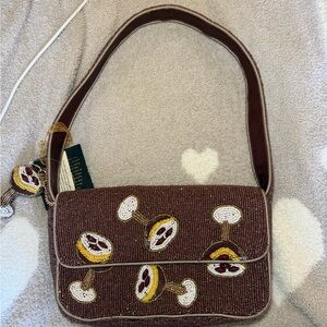 Brown Espresso Martini Beaded Shoulder Bag